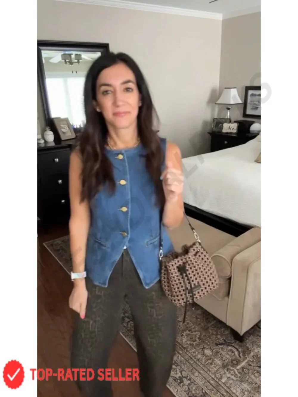 N/A sleeveless button